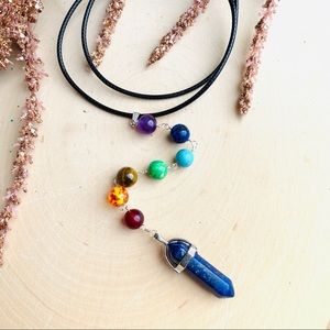 7 chakra Natural Yoga Healing Crystal Necklace
